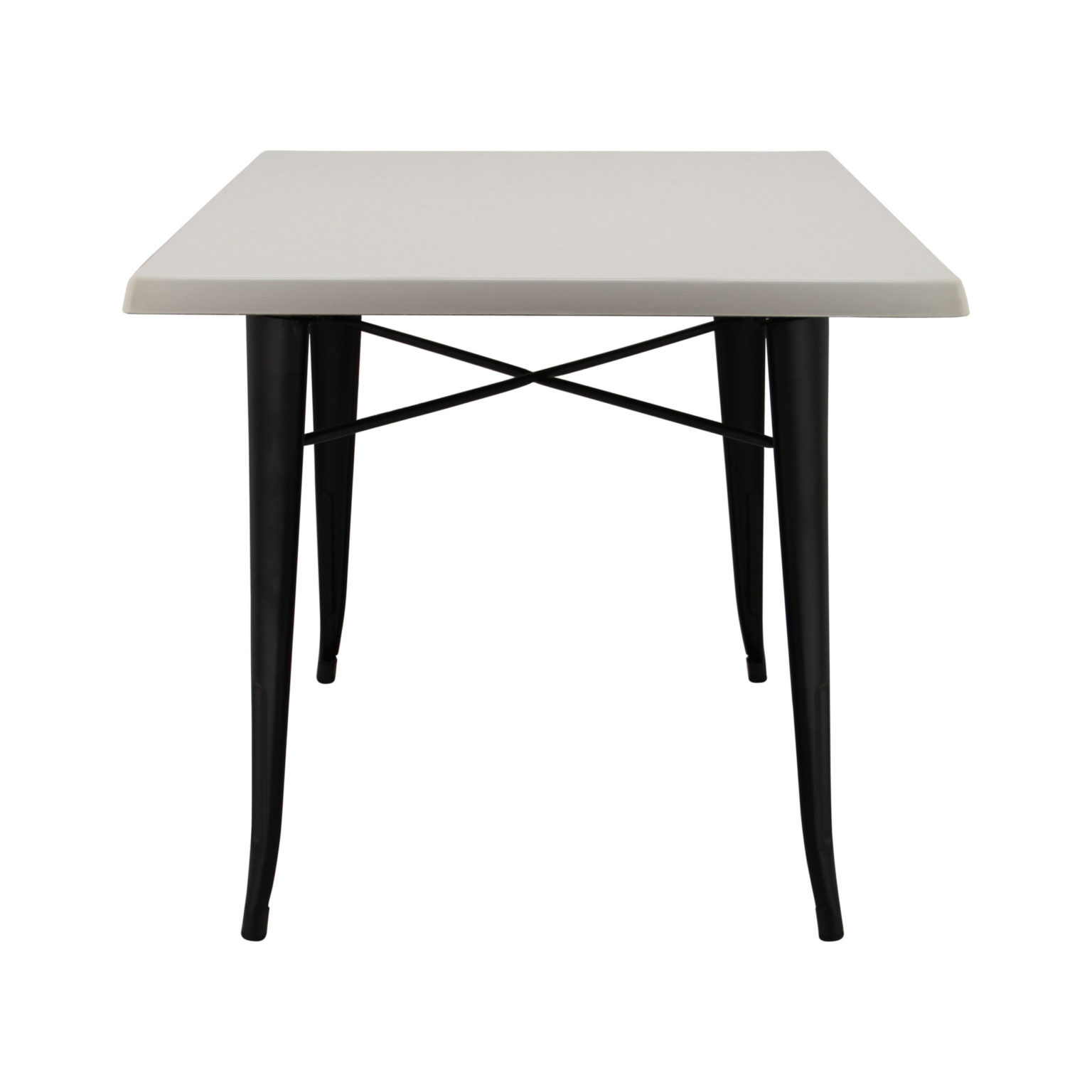 800mm Square White Isotop Table with Black Tolix Base