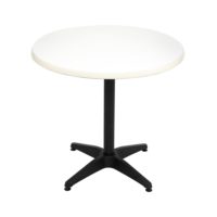 800mm Round White Isotop Table Top with Black Roma Base