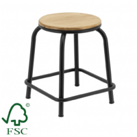 Small Round Helen Stool in Matte Black