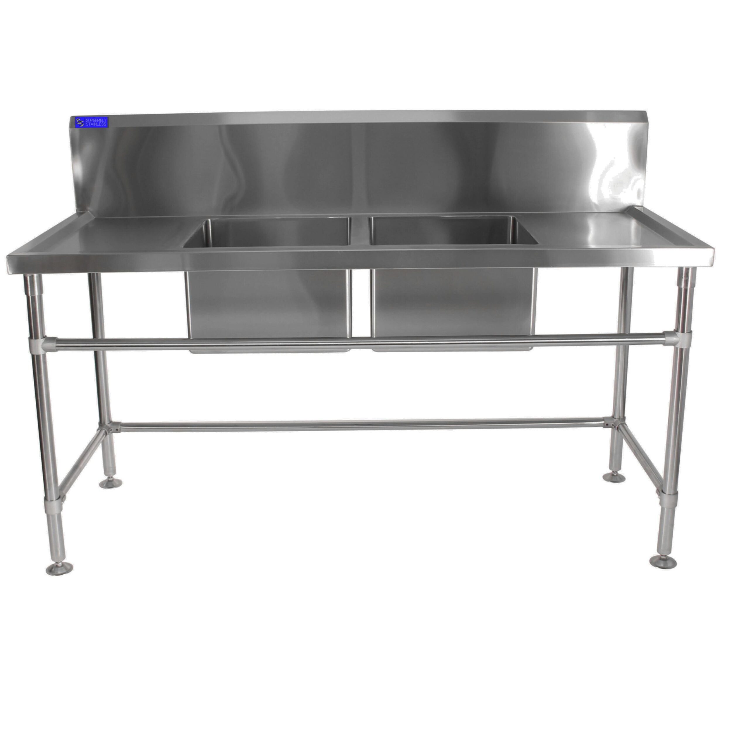 Stainless Steel Sink 700mm x 1800mm Double Bowl