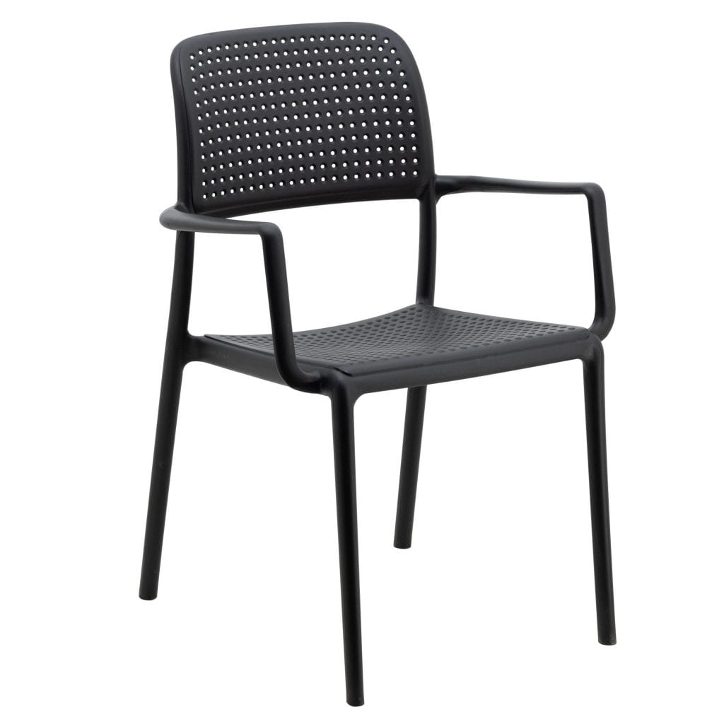 Bora Chair in Black with Arms