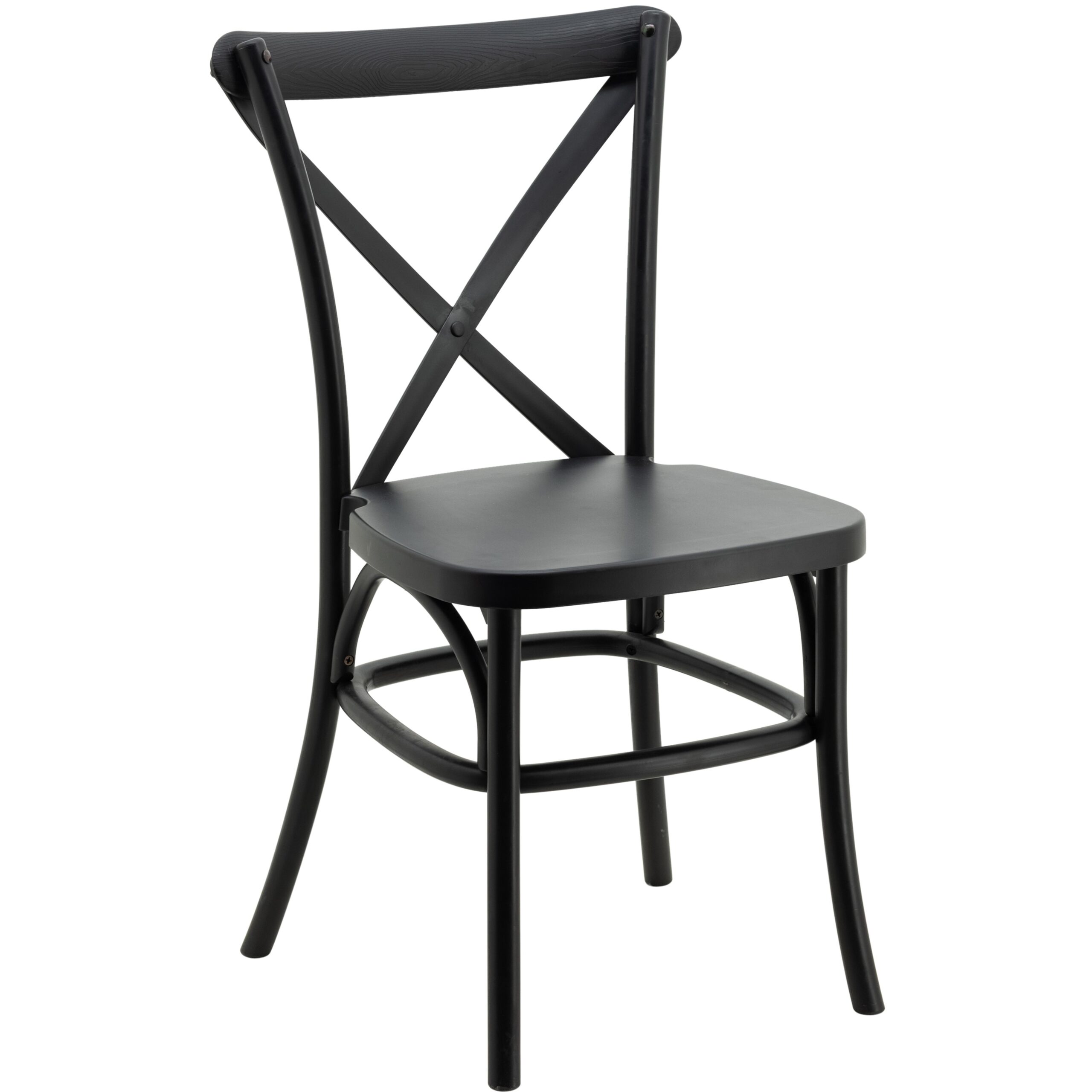 Resin Cross Back Chair in Black
