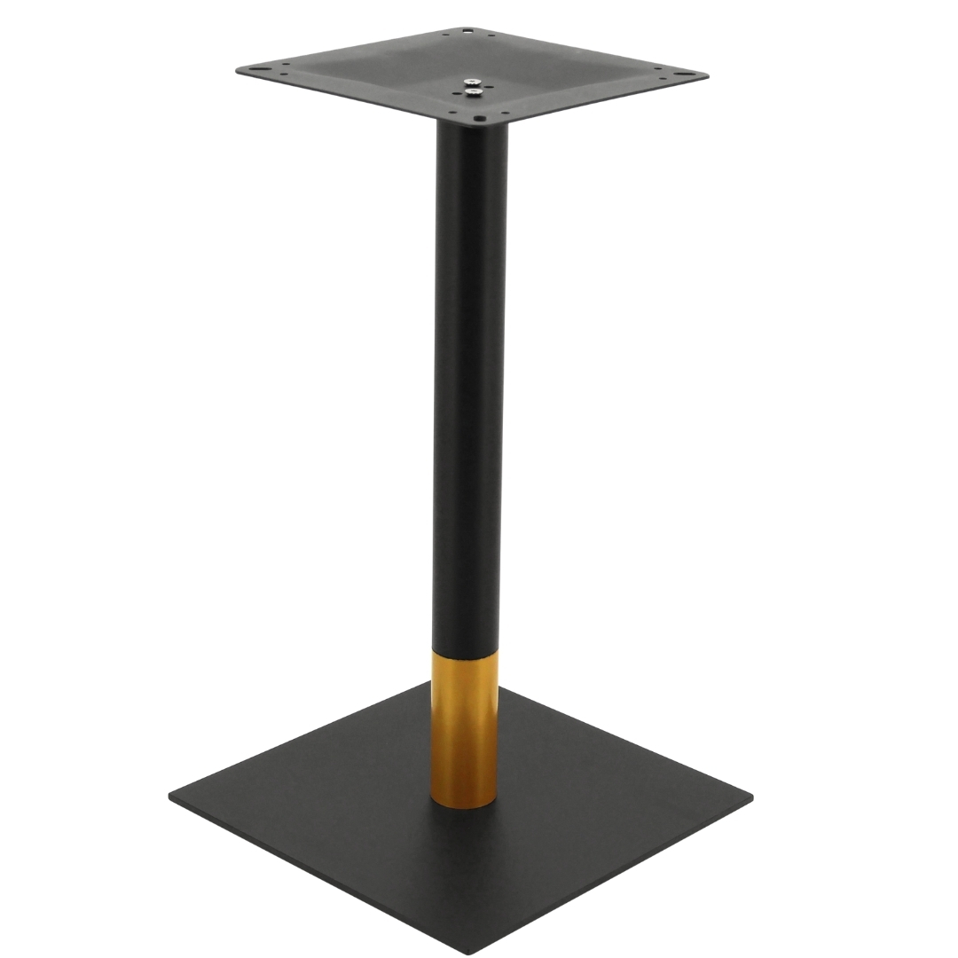 Pole Base Table Chicago Dining Table Base in Matte Black with Gold Tip Round Pole ...