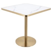 700mm Square Verona Marble Gold Trim Porcelain Table Top with Gold Circular Base