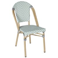 Parisian Chair in Sage Texteline V-Pattern Light Frame