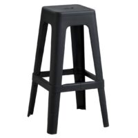 Tall Polypropylene Replica Tolix Stool in Black