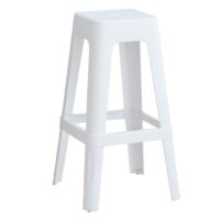 Tall Polypropylene Replica Tolix Stool in White