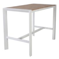Teak Aluminium & Polywood Bar Table in White 800 x 1510mm