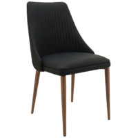 Tudor Chair in Black with Walnut Legs
